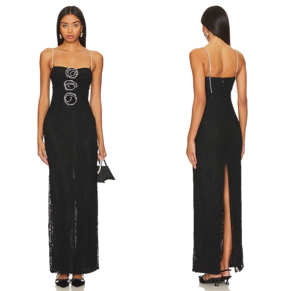 Lovers and Friends x Rachel Nadine Gown in Black Size XXS NEW! New with tags!